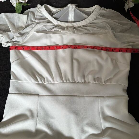 GLAMOUR - White Size 12 Day or Evening Dress. Double lined Washable. NWOT - Picture 10 of 15